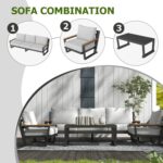 Aluminum Outdoor Furniture with Coffee Table,5 Seats Patio Furniture Set Section... - Image 4