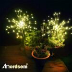 Anordsem Solar Lights Outdoor Decorative: Bendable Copper Wire with 120 LED Fire... - Image 3