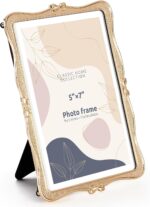 Metal Bow Picture Frame 5x7 Photo Frames with High Definition Glass Front Gift I... - Image 3