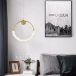 Modern Copper Ring Small Chandelier Indoor Bedside Hanging Light Restaurant Bar ... - Image 5