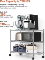 HealSmart 3-Tier Heavy Duty Storage Shelving Unit,Chrome,24.02" D x 13.78" W x 2... - Image 5