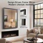 Black Bathroom Mirrors for Over Sink 30x40 Inch, Rectangle Vanity Mirror for Bed... - Image 4