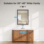 Black Bathroom Mirrors for Over Sink 30x40 Inch, Rectangle Vanity Mirror for Bed... - Image 7