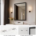 Black Bathroom Mirrors for Over Sink 30x40 Inch, Rectangle Vanity Mirror for Bed... - Image 8