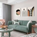 Boho Wall Art Prints Set of 3, Neutral Abstract Geometric Canvas Artwork for Bed... - Image 3