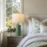 PoKat 24" Modern Ceramic Table Lamps Set of 2 for Bedroom, Green Bedside Lamps f... - Image 5