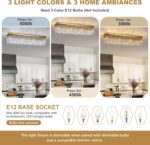 40 Inches Chandeliers for Dining Room, Gold Modern Ceiling Light for Living Room... - Image 7