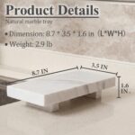 Natural Marble tray pedestal stand, Soap Dispenser Holder, Modern Marble Riser F... - Image 5