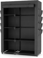 Portable Closets for Hanging Clothes, Wardrobe Closet with Hanging Rod and Cloth... - Image 7
