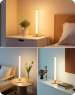 EDISHINE Modern Table Lamp, LED Slim Bedside Lamp with 360° Illumination, Steple... - Image 7