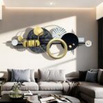 ERMOFAV Modern Abstract Metal Wall Art, Gold Black and White Geometric Décor Art... - Image 5