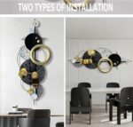 ERMOFAV Modern Abstract Metal Wall Art, Gold Black and White Geometric Décor Art... - Image 6