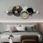 ERMOFAV Modern Abstract Metal Wall Art, Gold Black and White Geometric Décor Art... - Image 7