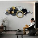 ERMOFAV Modern Abstract Metal Wall Art, Gold Black and White Geometric Décor Art... - Image 8