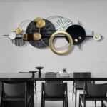 ERMOFAV Modern Abstract Metal Wall Art, Gold Black and White Geometric Décor Art... - Image 9