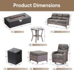 HUMMUH Luxury Patio Furniture Set 6-inch Thick Cushions High Back Swivel Rocker ... - Image 9
