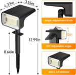 Fabrito 8 Pack Solar Spot Lights Outdoor Waterproof IP67, [108 LEDs, 4 Modes] Du... - Image 8