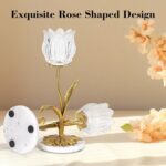 Candle Holder, Cut Rose Shaped Brass Candle Holder High-end Light Luxury Creativ... - Image 6