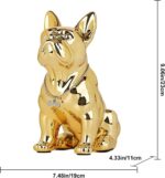 SHENGTIAN 9in French Bulldog Statue, English Bulldog Statue, Gold Bulldog Statue... - Image 6