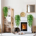 Sggvecsy Fake Hanging Plants 2 Pcs Artificial Hanging Plants Fake Ivy Vine Faux ... - Image 3