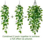 Sggvecsy Fake Hanging Plants 2 Pcs Artificial Hanging Plants Fake Ivy Vine Faux ... - Image 7