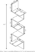 Furinno Rossi Wall Mounted Shelves, 5-Tier Rectangle, Espresso/Black - Image 3