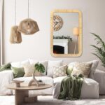 PERFNIQUE Rattan Mirror, 30'' x 20" Rectangle Boho Bathroom Mirror, Decorative W... - Image 5