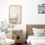 PERFNIQUE Rattan Mirror, 30'' x 20" Rectangle Boho Bathroom Mirror, Decorative W... - Image 6