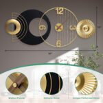 39x19 Inch Modern Abstract Wall Clock Silent Non-Ticking Battery Operated, Decor... - Image 3