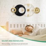 39x19 Inch Modern Abstract Wall Clock Silent Non-Ticking Battery Operated, Decor... - Image 4