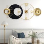 39x19 Inch Modern Abstract Wall Clock Silent Non-Ticking Battery Operated, Decor... - Image 7