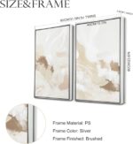 Framed Neutral Abstract Wall Art Set - Pastel Duotone Tan and White Abstract Ill... - Image 5