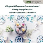 𝐄𝐖𝐈 𝐃𝐞𝐬𝐢𝐠𝐧𝐞𝐫 123pcs Camellia Floral Afternoon Tea Party Supplies Set for 12 gues... - Image 3