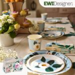 𝐄𝐖𝐈 𝐃𝐞𝐬𝐢𝐠𝐧𝐞𝐫 123pcs Camellia Floral Afternoon Tea Party Supplies Set for 12 gues... - Image 4