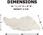 Off White Large Decorative Bowl - 16” Fruit/Key/Purse Bowl for Home Decor - Coff... - Image 3