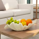 Off White Large Decorative Bowl - 16” Fruit/Key/Purse Bowl for Home Decor - Coff... - Image 5