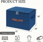 Storage Bins with Zipper Lid Foldable Fabric Lidded Storage Boxes Baskets Cubes ... - Image 3