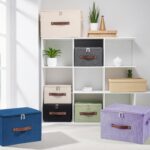 Storage Bins with Zipper Lid Foldable Fabric Lidded Storage Boxes Baskets Cubes ... - Image 8