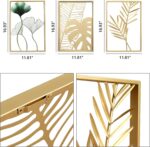 SwallowLiving Gold Wall Decor, 3 Pieces Metal Wall Art for Living Rooom, Luxurio... - Image 3