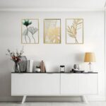 SwallowLiving Gold Wall Decor, 3 Pieces Metal Wall Art for Living Rooom, Luxurio... - Image 4