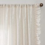 Farmhouse Curtains 84 Inches Long 2 Panels Natural Linen Textured Ruffle Curtain... - Image 3