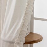 Farmhouse Curtains 84 Inches Long 2 Panels Natural Linen Textured Ruffle Curtain... - Image 6
