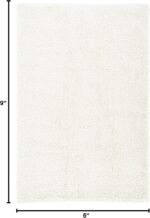 SAFAVIEH Milan Shag Collection Area Rug - 6' x 9', Ivory, Solid Design, Non-Shed... - Image 3