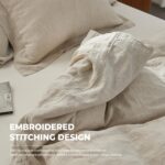 Simple&Opulence 100% Washed Linen Duvet Cover Set with Embroidered,3 Pieces Soft... - Image 4