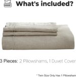 Simple&Opulence 100% Washed Linen Duvet Cover Set with Embroidered,3 Pieces Soft... - Image 5