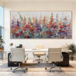 XIANSHOU Colorful Oversized Wall Art Flower Wall Decor Modern Canvas Posters 32"... - Image 3