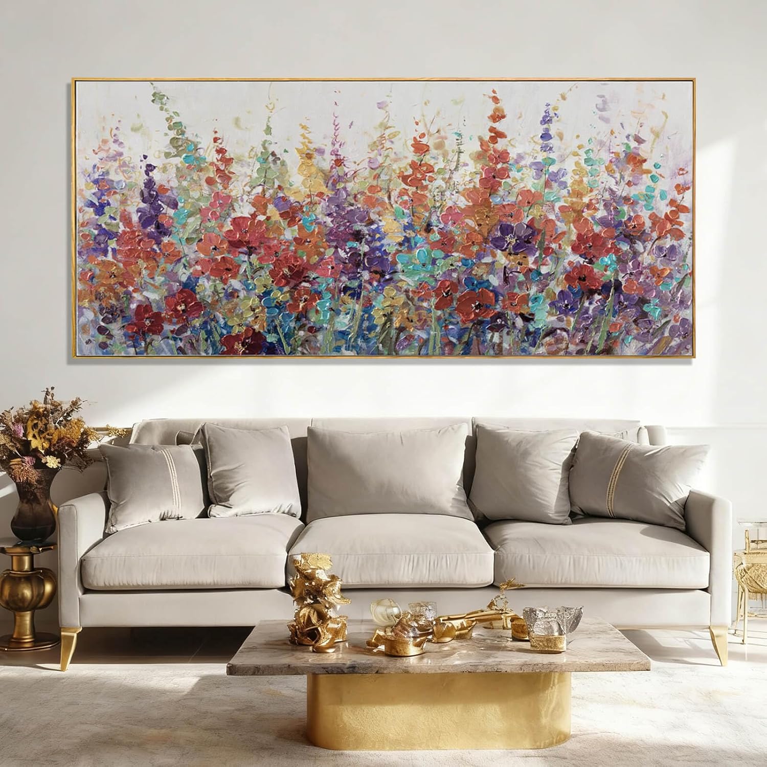 XIANSHOU Colorful Oversized Wall Art Flower Wall Decor Modern Canvas Posters 32"... - Image 7