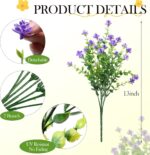 12 Pack Artificial Flowers & Plants for Outdoor Decor - Autumn Faux Eucalyptus &... - Image 3