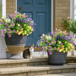 12 Pack Artificial Flowers & Plants for Outdoor Decor - Autumn Faux Eucalyptus &... - Image 7