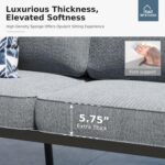 MFSTUDIO 5 Pieces Patio Conversation Sets,Outdoor Metal Furniture Sofas with 1 x... - Image 4